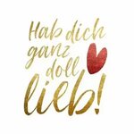 Grußkarte'Hab dich ganz doll lieb' Goldlook Kaartje2go Schön